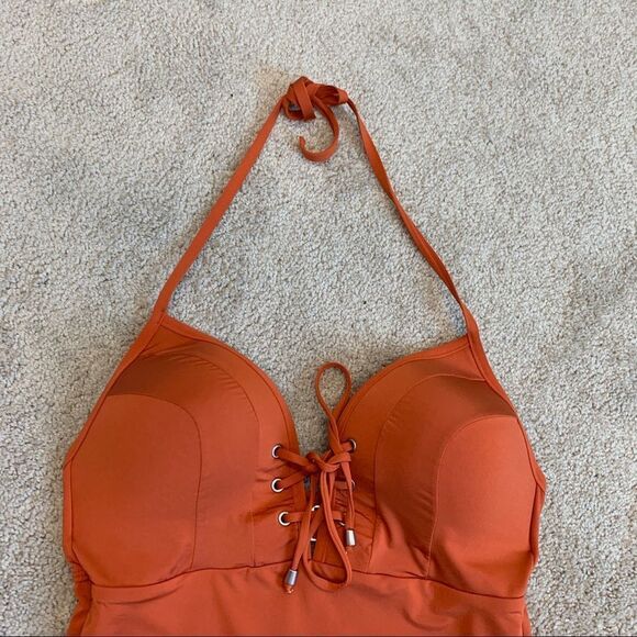Niptuk Laceup one piece swimsuit burnt orange Sz CAN10/US8 - Picture 3 of 8